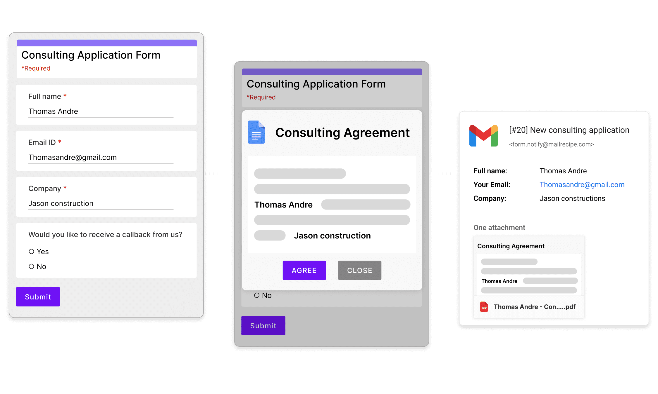 Generate customized PDF documents from Google Forms responses